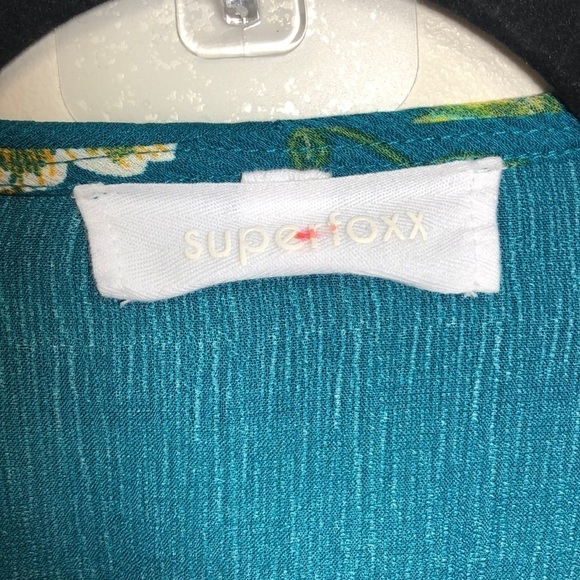 Superfoxx Asymmetrical Hem Floral Print Dress Teal‎ Medium - Picture 7 of 9